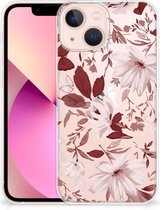 Silicone Back Case iPhone 13 mini GSM Hoesje Watercolor Flowers