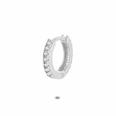 Twice As Nice Oorbel in zilver per stuk, oorring zirkonia, 12 mm