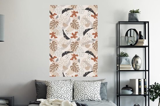 Stickers muraux - Été - Feuilles - Pastel - 80x120 cm - Feuille adhésive