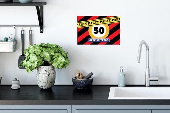 Stickers muraux - Film autocollant - Anniversaire - Décoration 50 ans - Anniversaire - 30x20 cm - Film adhésif - Stickers muraux muraux Chambre d'enfant - Papier peint autocollant - Papier peint autocollant - Film autocollant