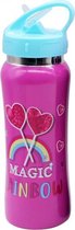 drinkfles junior 500 ml RVS roze/lichtblauw