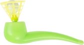 blaaspijpje junior 10 cm groen/geel 2-delig