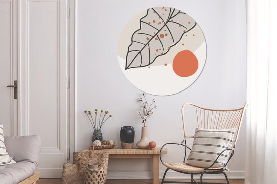 WallCircle - Tableau - Summer Leaf Xxl - Multicolore - 120 X 120 Cm