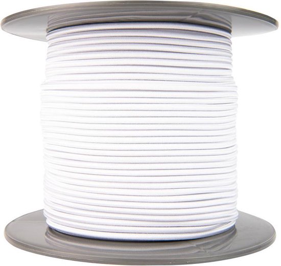 Afdekzeilwinkel - Elastisch koord 4mm wit op rol - 10 meter van Merkloos — afbeelding 4