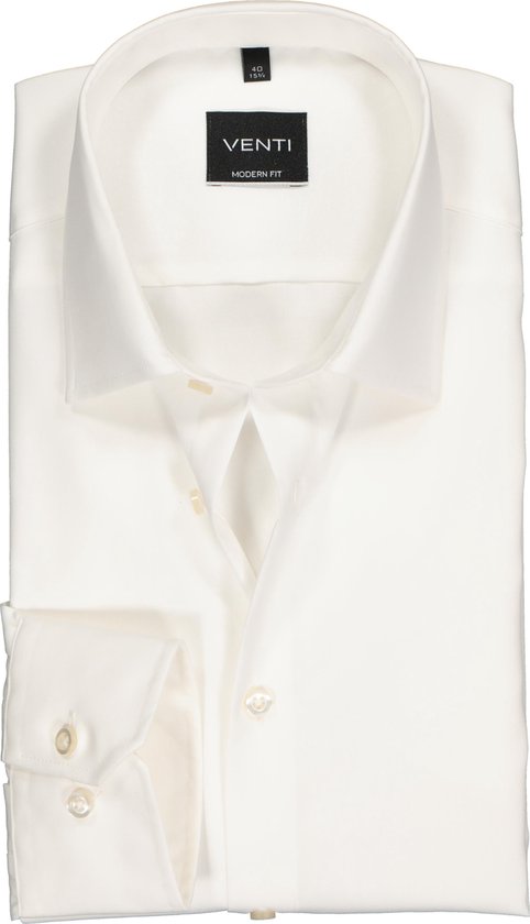 VENTI modern fit overhemd - beige - Strijkvrij - Boordmaat: