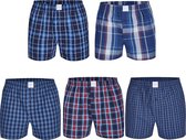 MG-1 Wijde Boxershorts Heren 5P D623 Multipack Blauw - Maat  XXL - Losse boxershort heren