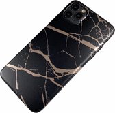 Apple iPhone 11 Pro - Silicone zacht hoesje Fien marmer zwart - Geschikt voor