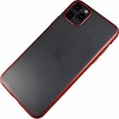 Apple iPhone 7 / 8 / SE - Silicone transparant mat hard hoesje Finn rood - Geschikt voor