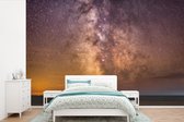 Behang - Fotobehang Kleurrijke hemel met de Melkweg - Breedte 525 cm x hoogte 350 cm