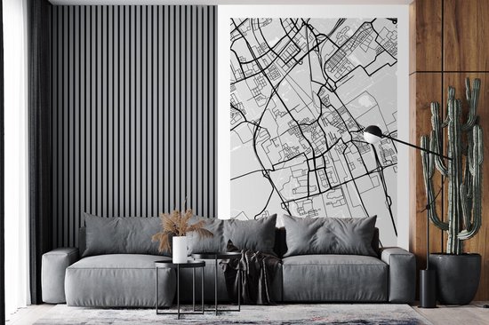 Plan de la ville - Delft - Grijs - Wit