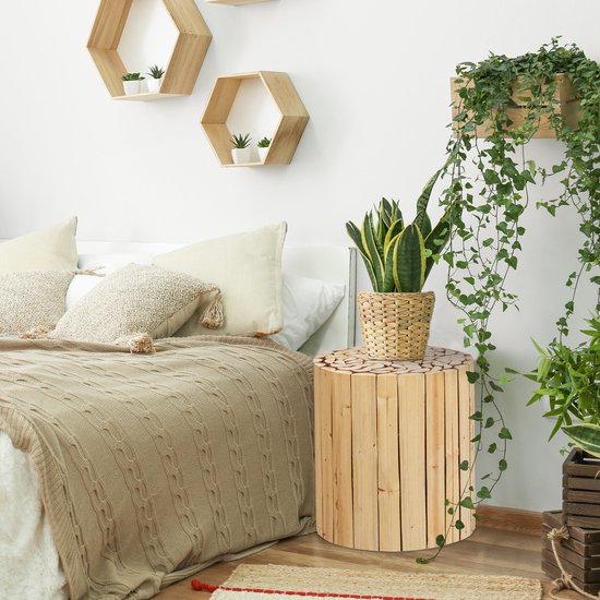 Relaxdays bijzettafel voor planten - tafeltje planten - plantentafel