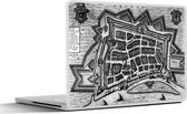 Laptop sticker - 12.3 inch - Een oude en historische stadskaart van Venlo - zwart wit - 30x22cm - Laptopstickers - Laptop skin - Cover