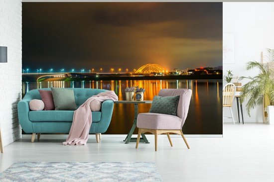 Éclairage coloré dans la ville néerlandaise de Nimègue papier peint photo en vinyle largeur 450 cm x hauteur 300 cm - Tirage photo sur papier peint (disponible en 7 tailles)