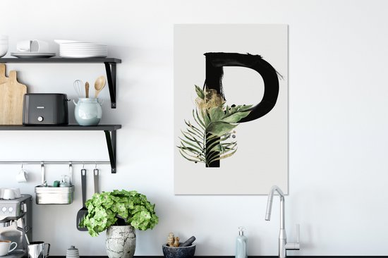 Lettre Jungle P 60x90 cm - Tirage photo sur toile (Décoration murale salon / chambre)