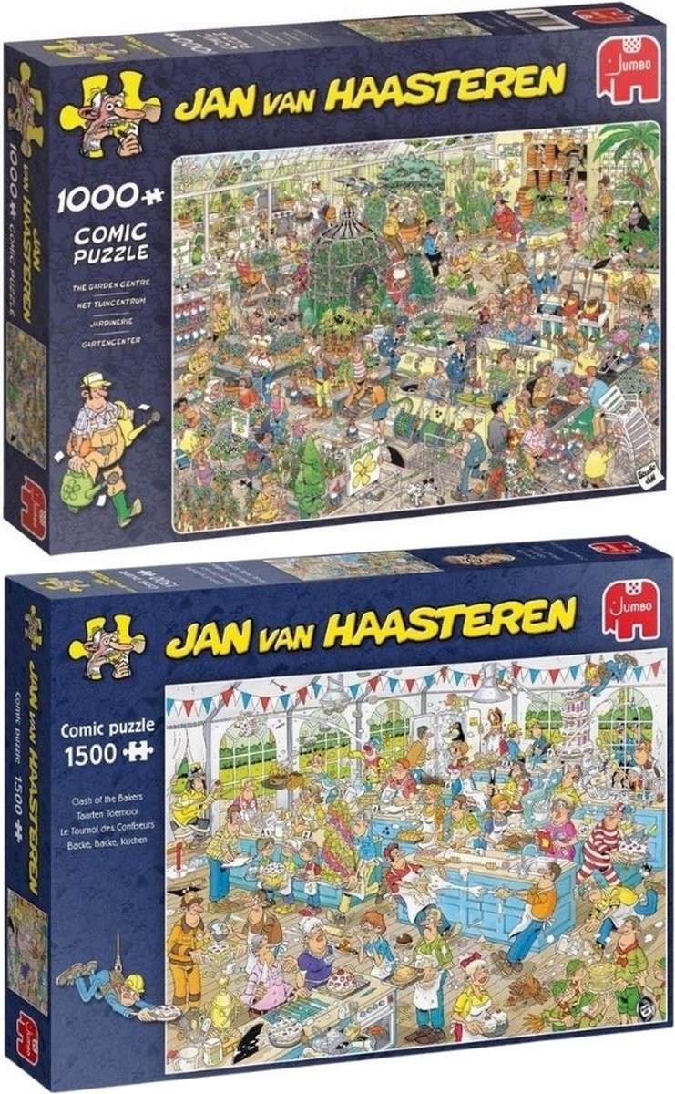 Jan van Haasteren Wild Water Raften 1500 stukjes & Het Tuincentrum 1000 stukjes