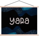 Posterhanger incl. Poster 150x113 cm - Schoolplaat - Yara - Pastel - Meisje - Textielposter - Blanke latten