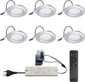 Ledisons LED Inbouwspots met Afstandsbediening - Modena Zilver Set met 9 spotjes met Driver - Dimbaar Niet verstelbaar IP54 3W 2700K Warm wit licht 240V 120 Stralingshoek >95 CRI T