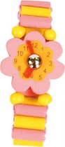 horloge junior 14 cm hout roze