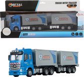 Toi-toys Vrachtwagen Eurocombi 35,4 Cm 1:43 Blauw/grijs