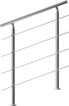 Trapleuning roestvrij staal - 3.3ft - 4 dwarsbalken