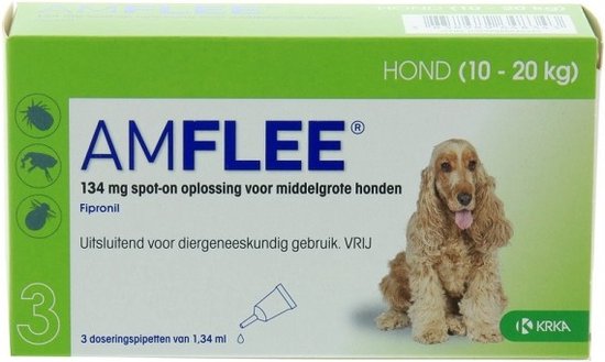 Amflee Spot-on Hond (10-20kg) - 3 Pipetten