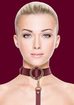 Ouch Halo - Collar With Leash - Burgundy - Bondage Toys