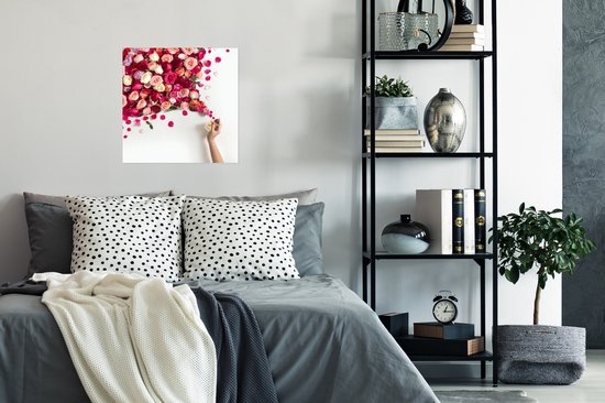 Poster 50x50 cm - Rozen - Parfum - Bloemen - Posters - Kamer decoratie - Wanddecoratie woonkamer - Muurdecoratie slaapkamer