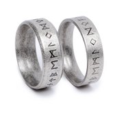 Zentana  Noorse Runen Ring - Viking Ring - Daadkracht - RVS - 12 / breed