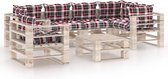 Decoways - 7-delige Loungeset met kussens pallet grenenhout