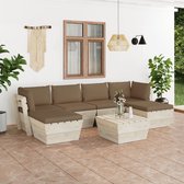 Decoways - 7-delige Loungeset met kussens pallet vurenhout