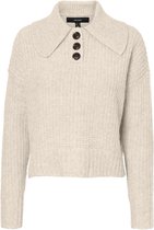 Vero Moda Trui Vmdaisy Ls Collar Blouse Ga 10251185 Birch/ W Melange Dames Maat - M