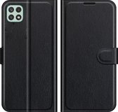 Cazy Galaxy A22 5G Hoesje - Portemonnee Book Case - TPU Kunstleer - Zwart