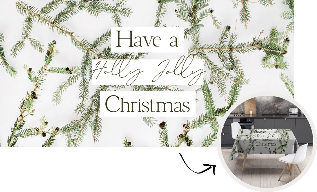 Kerst Tafelkleed - Kerstmis Decoratie - Tafellaken - Winter - Kersttakken - Quote - 300x150 cm - Kerstmis Versiering