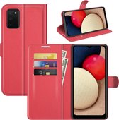 Samsung Galaxy A03s Hoesje - MobyDefend Kunstleren Wallet Book Case - Rood - GSM Hoesje - Telefoonhoesje Geschikt Voor: Samsung Galaxy A03s