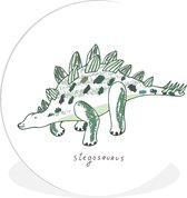 WallCircle - Wandcirkel ⌀ 30 - Kinderkamer - Stegosaurus - Dinosaurus - Jongen - Meid - Kids - Ronde schilderijen woonkamer - Wandbord rond - Muurdecoratie cirkel - Kamer decoratie binnen - Wanddecoratie muurcirkel - Woonaccessoires
