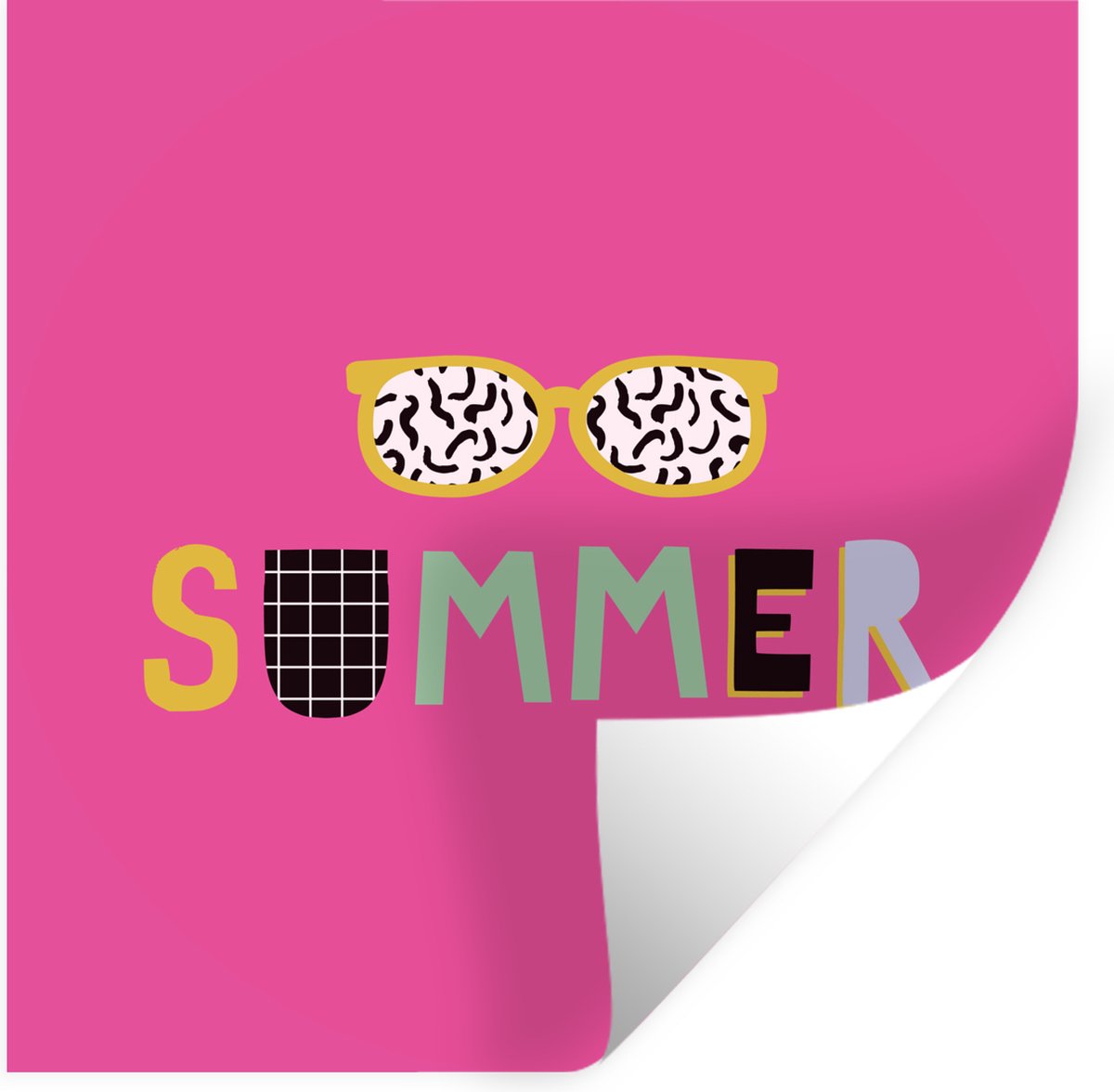 Muurstickers - Sticker Folie - Zomer - Zonnebril - Quote - 80x80 cm - Plakfolie - Muurstic