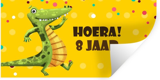 Foto: Muurstickers sticker folie krokodil feest 8 jaar 160x80 cm plakfolie muurstickers kinderkamer zelfklevend behang zelfklevend behangpapier stickerfolie
