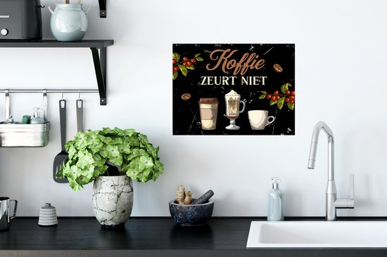 Stickers Stickers muraux - Café - Mugs - Citations - 40x30 cm - Feuille adhésive - Cadeau pour femme - Cadeau pour mari