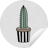 Tuincirkel Cactus - Design - Bloempot. - 120x120 cm - Ronde Tuinposter - Buiten XXL / Groot formaat!
