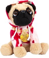 Kamparo Pluchen Hondenknuffel In Camo Sweater 20 Cm Rood