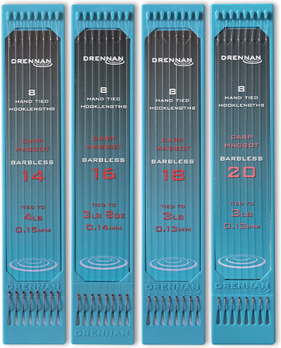 Drennan Onderlijnen Carp Maggot Barbless (15cm) - Maat : haak 14 - 0.15mm
