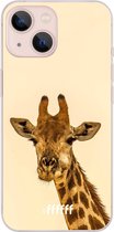 6F hoesje - geschikt voor iPhone 13 - Transparant TPU Case - Giraffe #ffffff