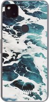 6F hoesje - geschikt voor Google Pixel 4a 5G -  Transparant TPU Case - Waves #ffffff