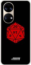 6F hoesje - geschikt voor Huawei P50 -  Transparant TPU Case - D20 - Black #ffffff