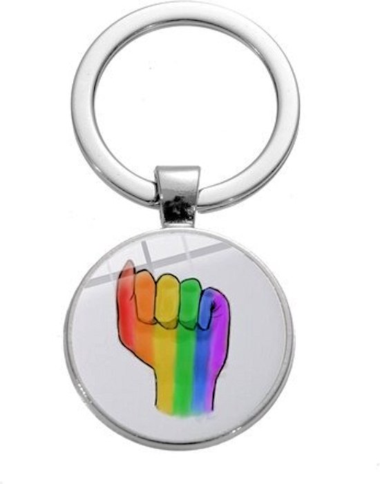 GoedeDoelen.Shop | Sleutelhanger Rainbow hand | LGBTQ | Rainbow | Pride | Love is Love | Regenboog | Sleutelring | Wellness-House