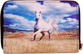 Portemonnee wit paard - 14x9cm