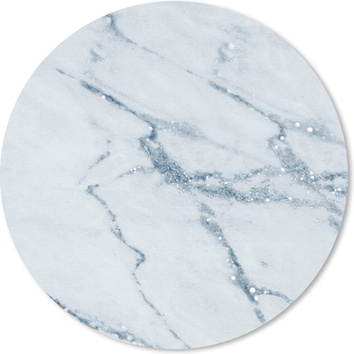 Muismat rond 30x30 cm - Mousepad Marmer - Blauw - Kalksteen - Ronde muismatten