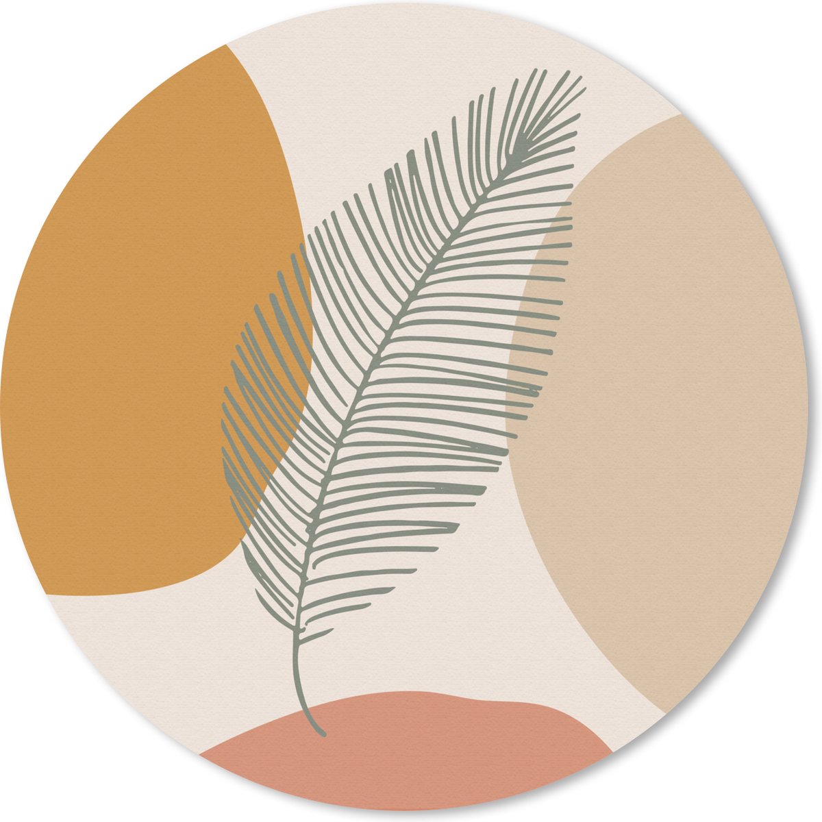Muismat rond 20x20 cm - Mousepad Veer - Pastel - Zomer - Ronde muismatten
