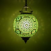 Hanglamp groen mozaïek - Turks design - 25 cm.