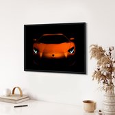 Akoestische panelen - Geluidsisolatie - Akoestische wandpanelen - Akoestisch schilderij AcousticPro® - paneel met Lamborghini Aventador - Design 127 - Premium - 90x60 - zwart- Wand